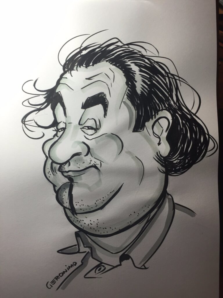 Geronimo Karikatur schwarz/weiß